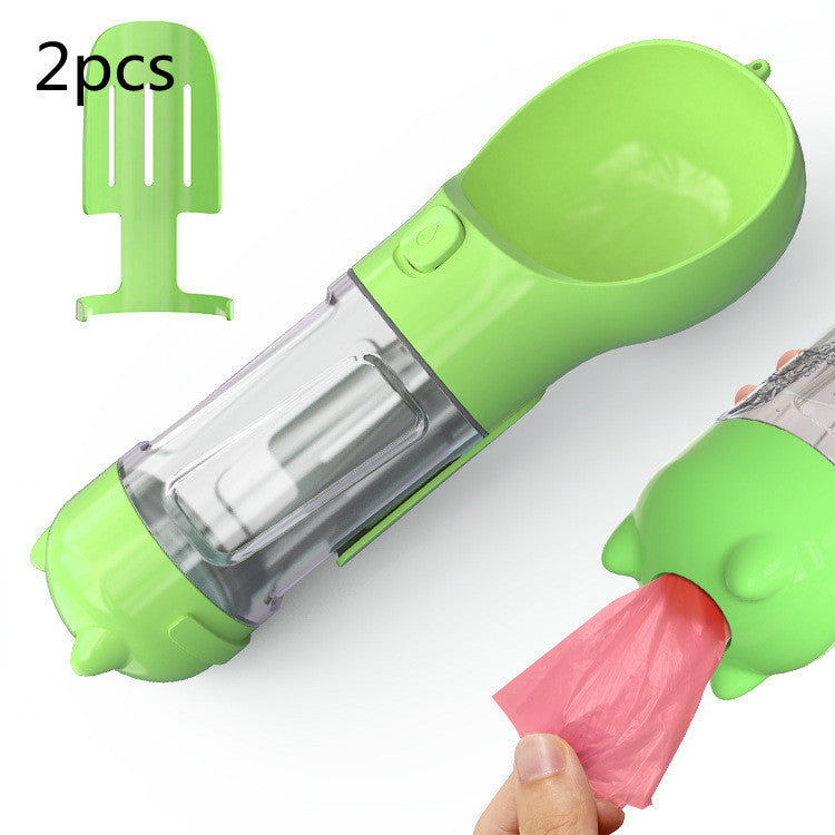 3-in-1 Portable Pet Water Bottle | Feeder, Bowl & Waste Bag Holder – Pouch Treats