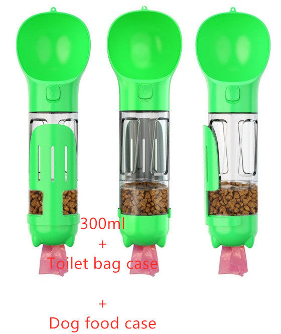 3-in-1 Portable Pet Water Bottle | Feeder, Bowl & Waste Bag Holder – Pouch Treats