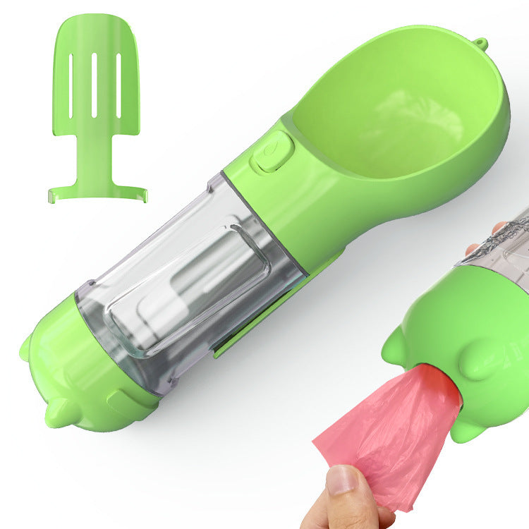 3-in-1 Portable Pet Water Bottle | Feeder, Bowl & Waste Bag Holder – Pouch Treats