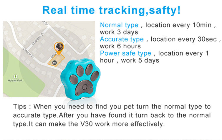 Pet Location Tracker V30 – Real-Time GPS & Waterproof