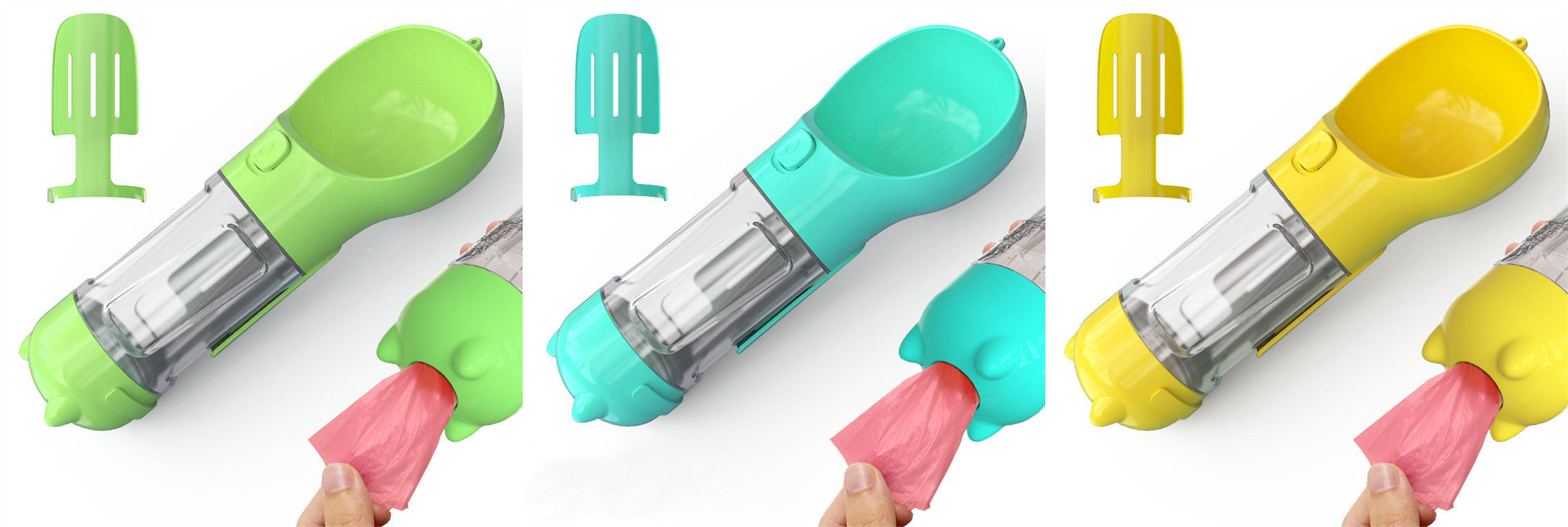 3-in-1 Portable Pet Water Bottle | Feeder, Bowl & Waste Bag Holder – Pouch Treats