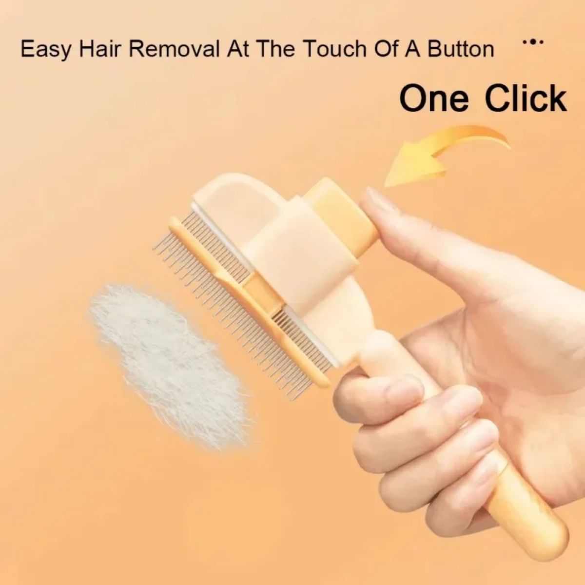 Pet Grooming Brush One Click Hair Removal, Gentle on Skin