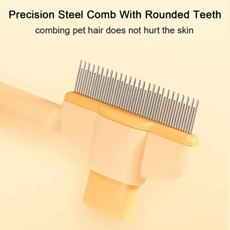 Pet Grooming Brush One Click Hair Removal, Gentle on Skin
