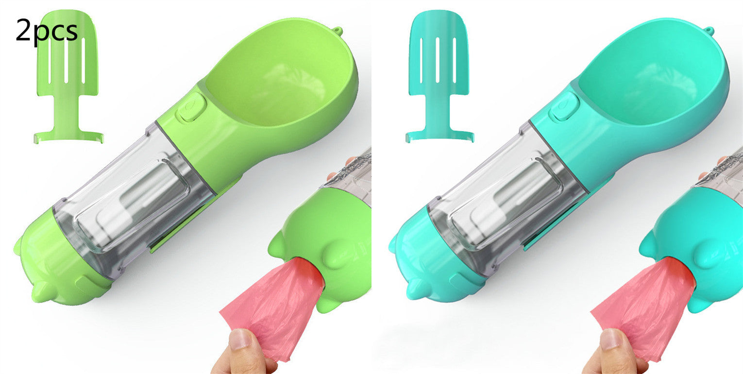 3-in-1 Portable Pet Water Bottle | Feeder, Bowl & Waste Bag Holder – Pouch Treats