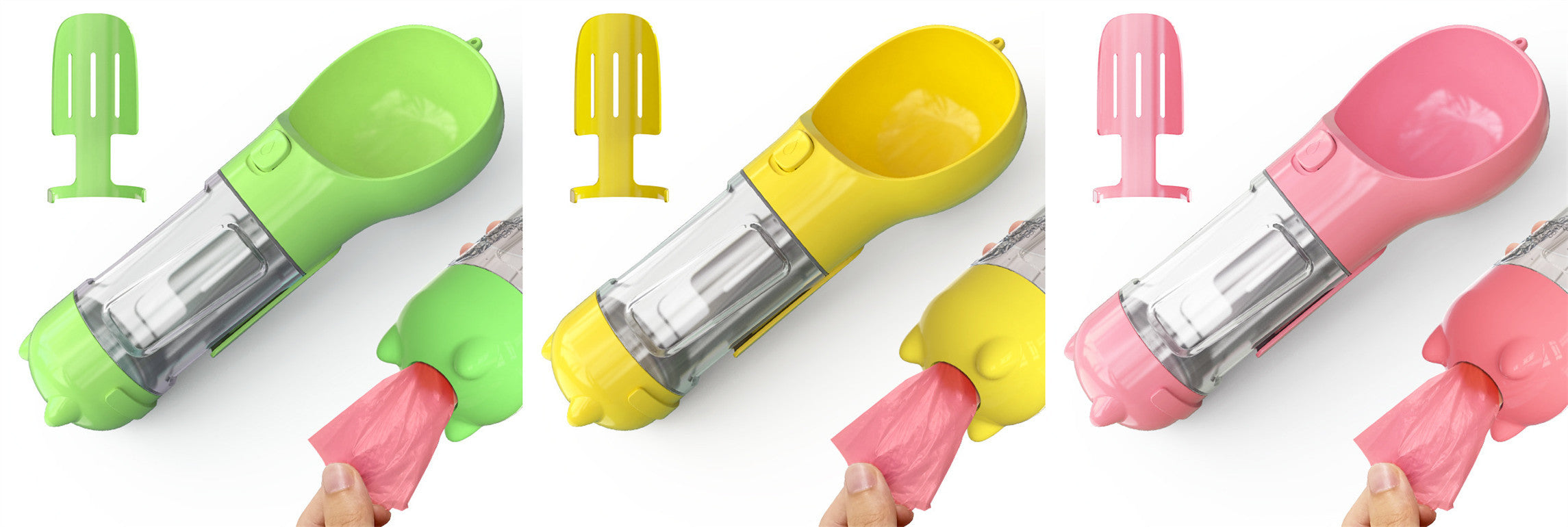 3-in-1 Portable Pet Water Bottle | Feeder, Bowl & Waste Bag Holder – Pouch Treats