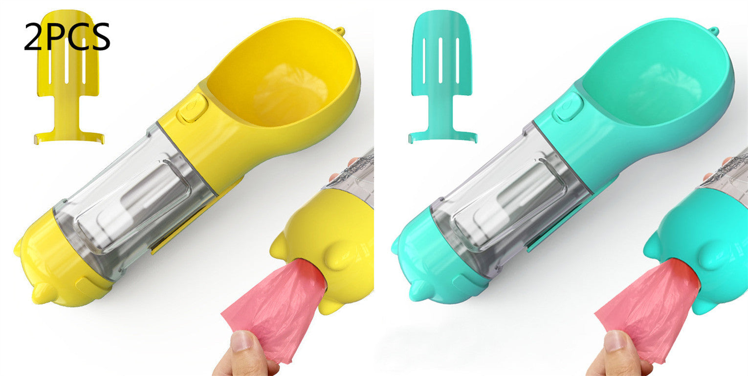 3-in-1 Portable Pet Water Bottle | Feeder, Bowl & Waste Bag Holder – Pouch Treats