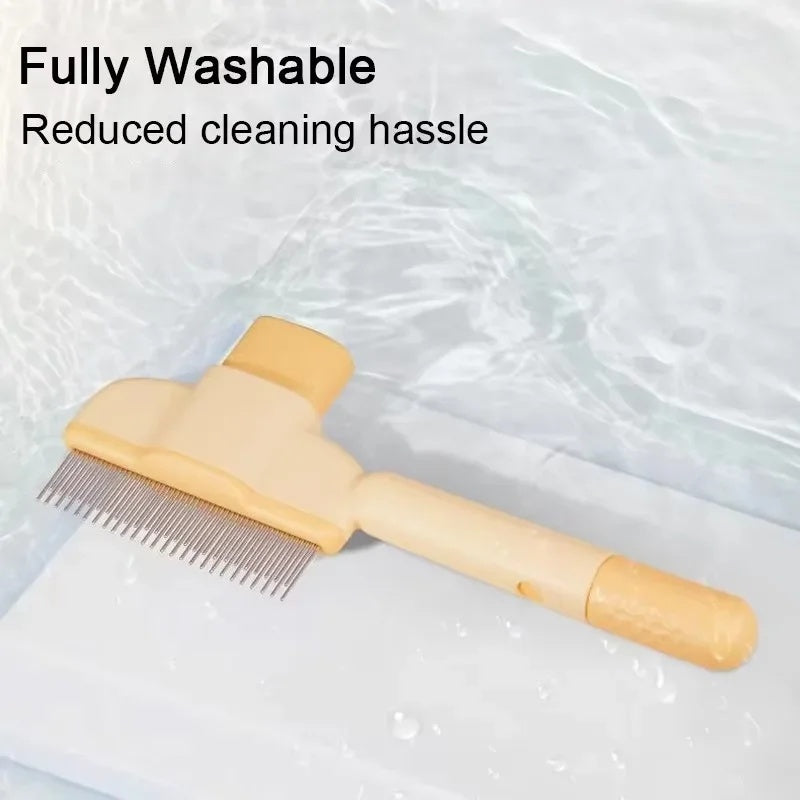 Pet Grooming Brush One Click Hair Removal, Gentle on Skin