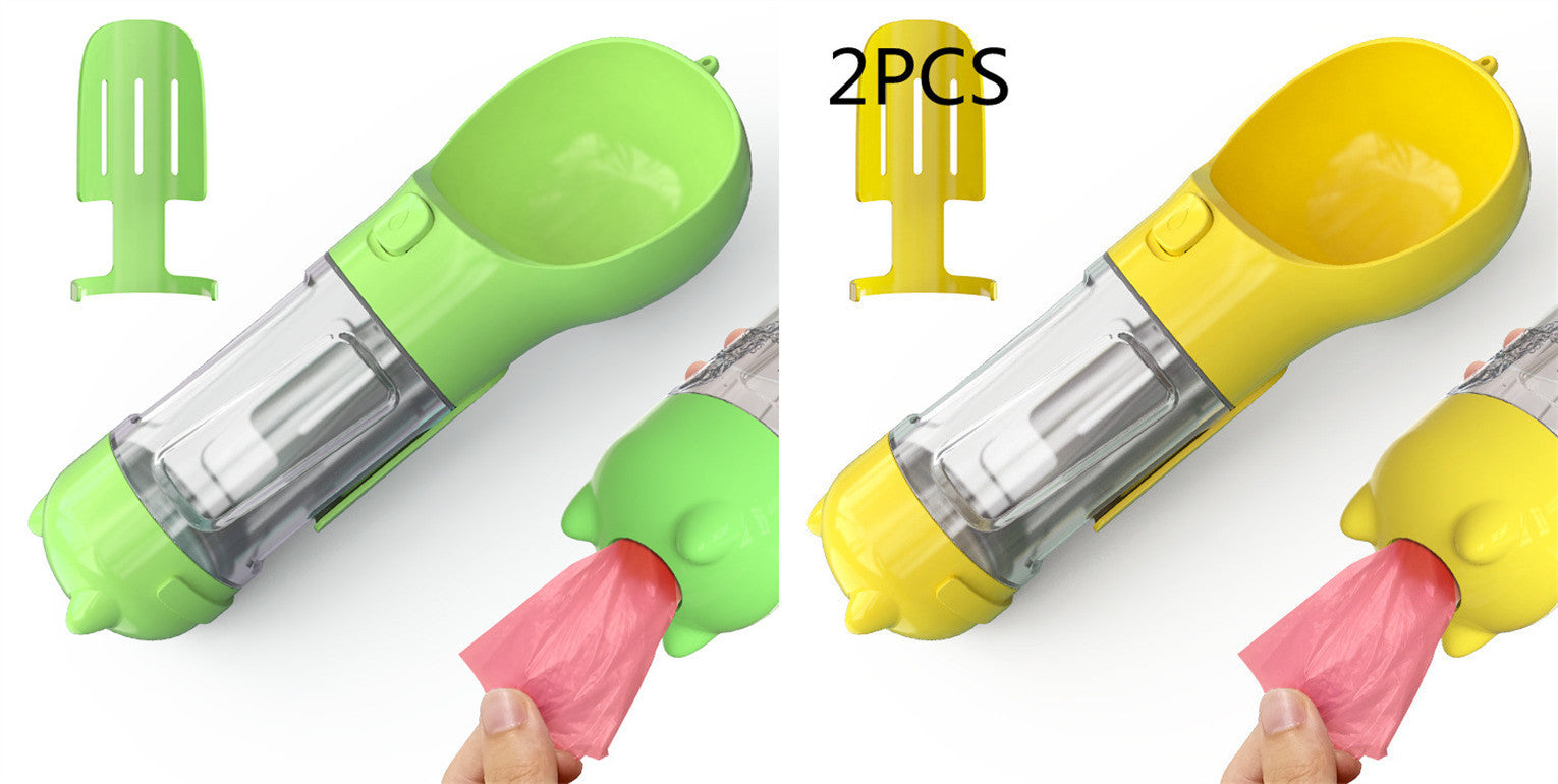 3-in-1 Portable Pet Water Bottle | Feeder, Bowl & Waste Bag Holder – Pouch Treats