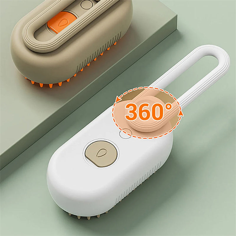 Pet Steam Brush – Electric 3-in-1 Grooming Tool for Hair Removal and Massage
